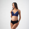 PROJECTME AMBITION TRIANGLE TANZANITE CONTOUR NURSING AND PREGNANCY BRA- WIREFREE AND AMBITION HIGH WAISTED BRIEF BLACK